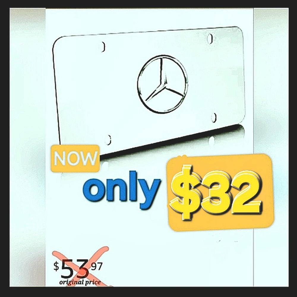 Mercedes Benz Chrome plated license plate With 3D logo. New